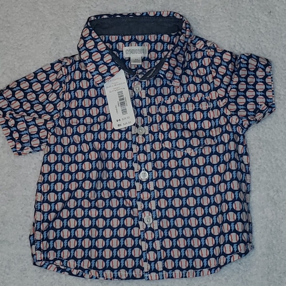 NWT Gymboree baseball button down shirt